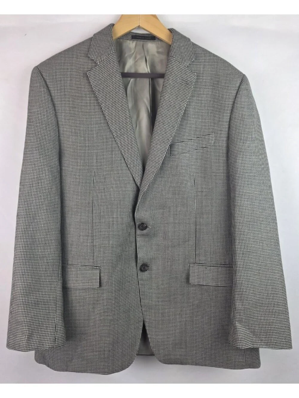 Lauren Ralph Laruen Men's Suit Blazer Size 42R Houndstooth Wool Silk Coat Jacket